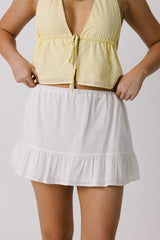 White Flounced Mini Skirt