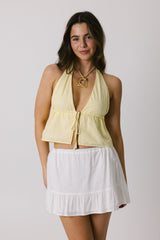 White Flounced Mini Skirt
