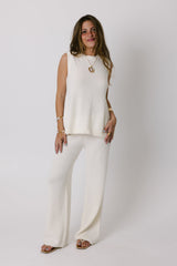 Cream Crochet Knit Top
