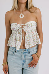 Floral Print Front-Tie Top