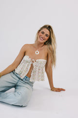 Floral Print Front-Tie Top