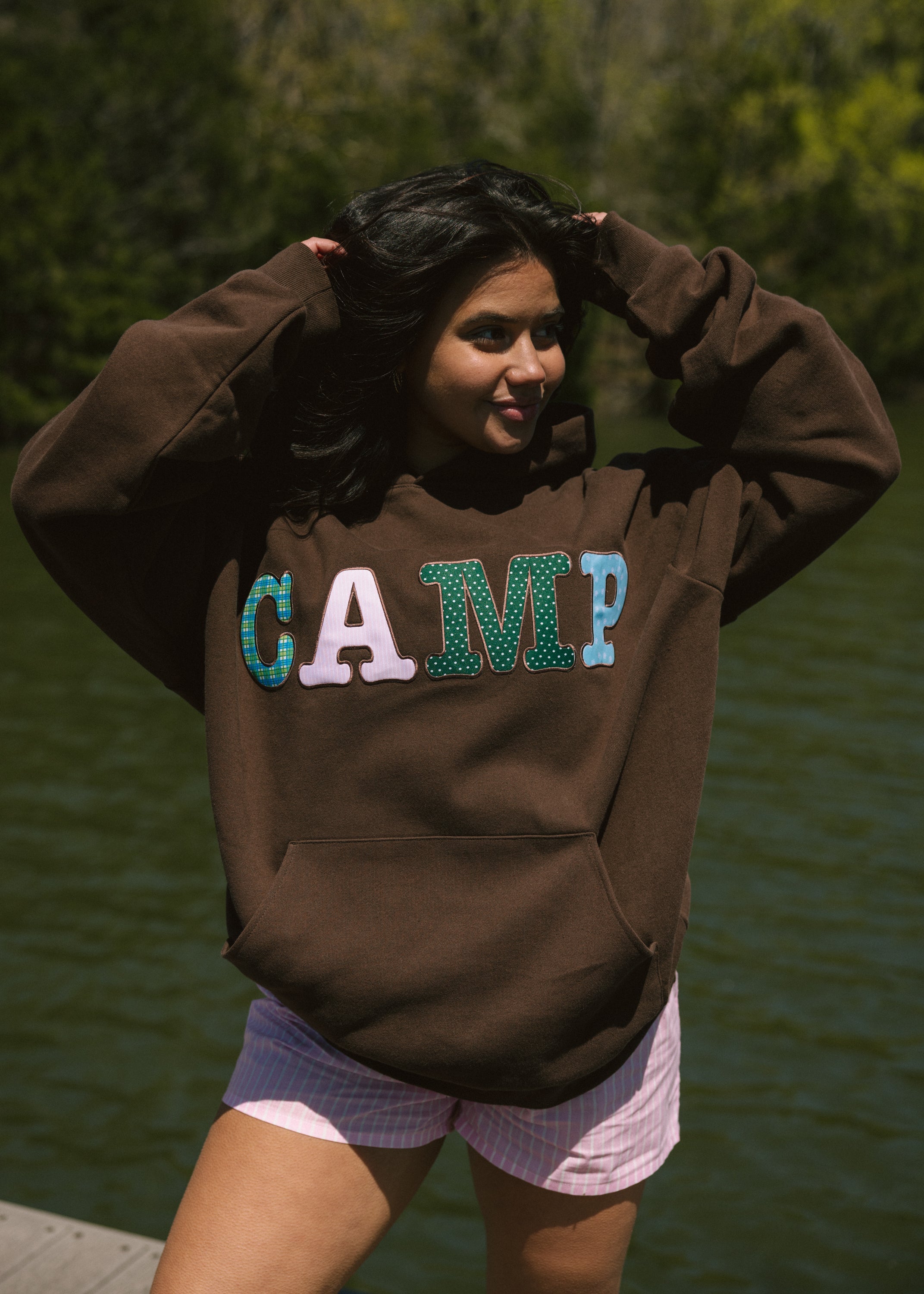 Brown Camp Hooded Sweatshirt