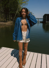 Blue Denim Button Down Jacket