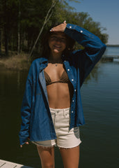 Blue Denim Button Down Jacket