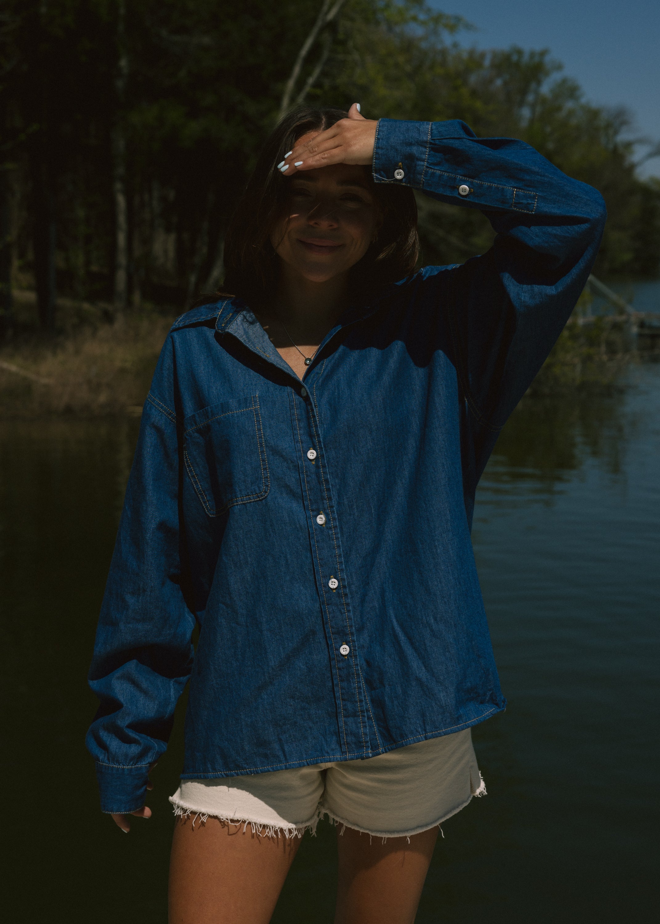 Blue Denim Button Down Jacket