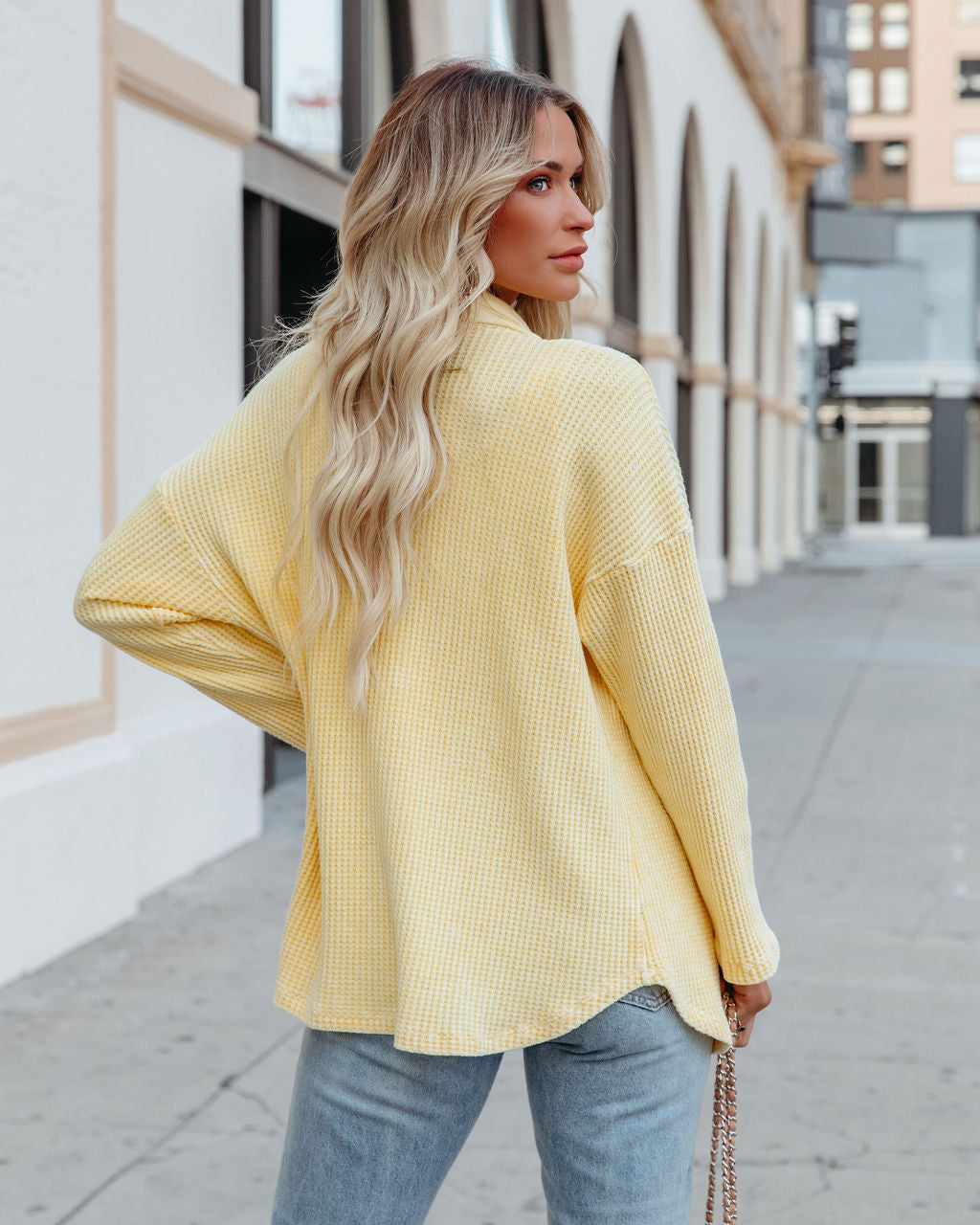 Allister Cotton Thermal Shacket - Yellow - FINAL SALE