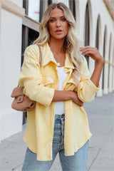 Allister Cotton Thermal Shacket - Yellow - FINAL SALE
