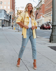 Allister Cotton Thermal Shacket - Yellow - FINAL SALE