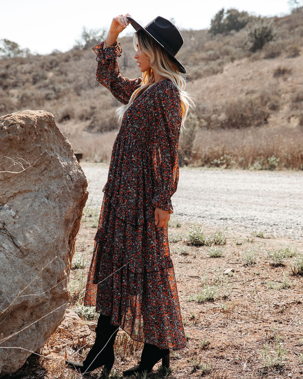 Artistry Pocketed Floral Ruffle Tiered Maxi Dress