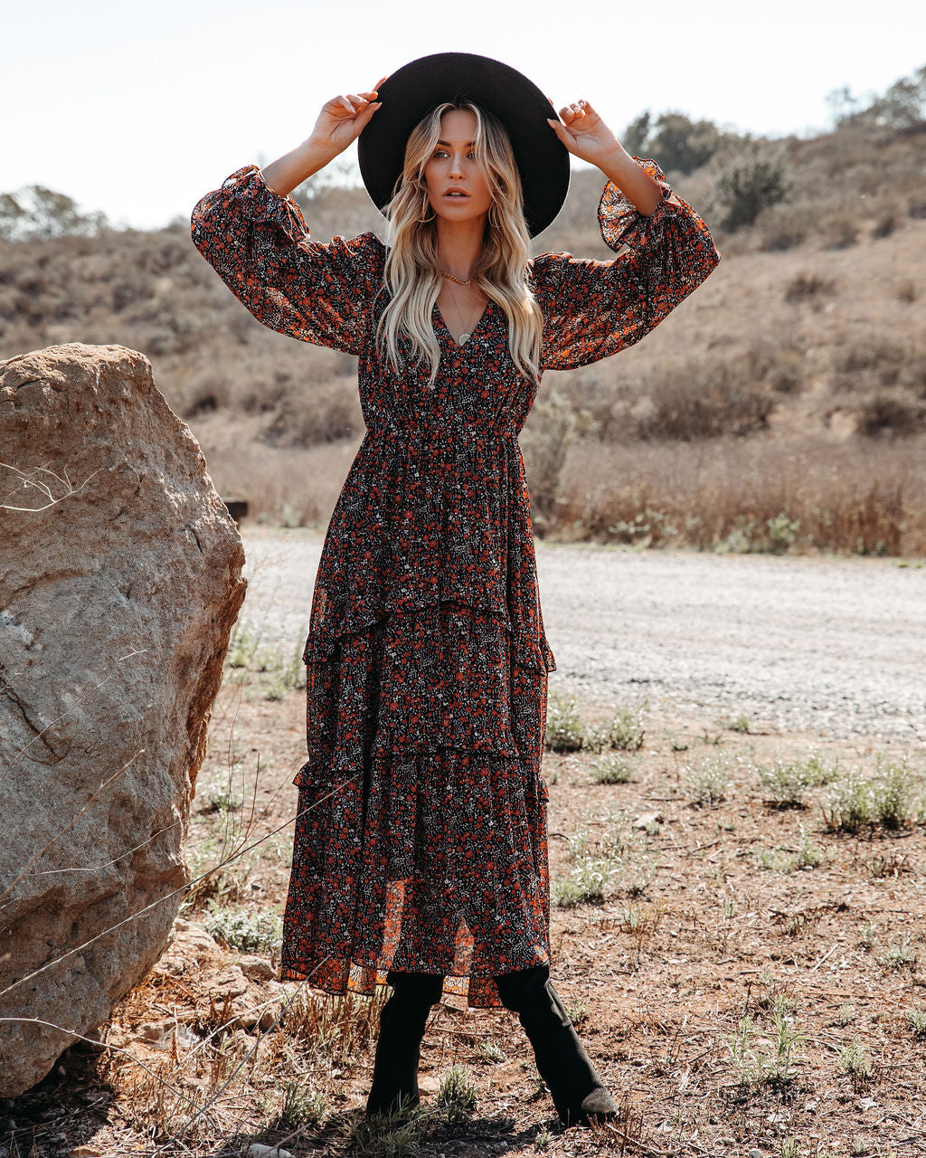 Artistry Pocketed Floral Ruffle Tiered Maxi Dress