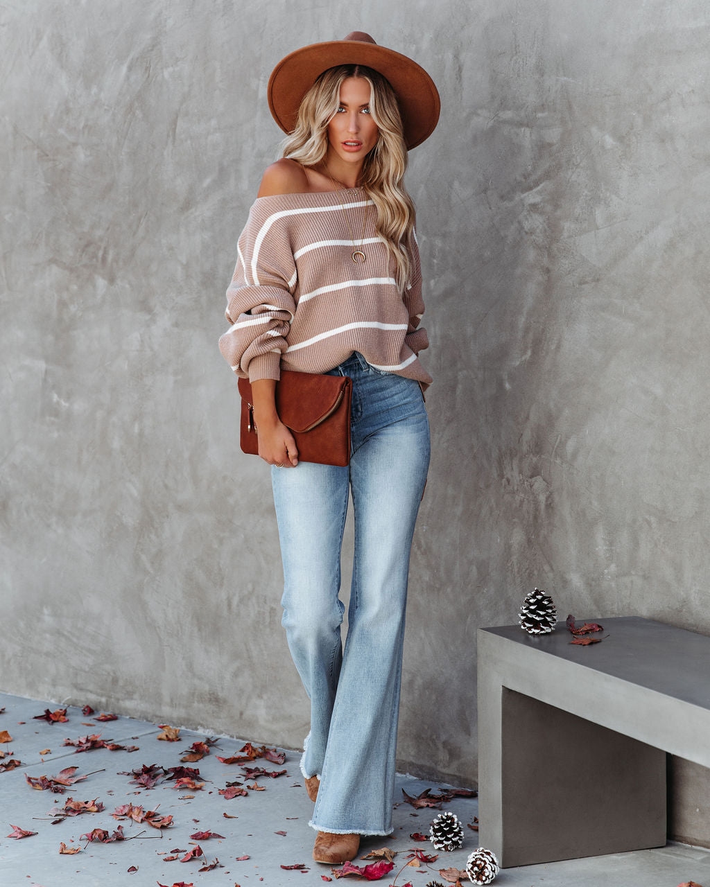 Beth Striped Knit Sweater - Tan - FINAL SALE