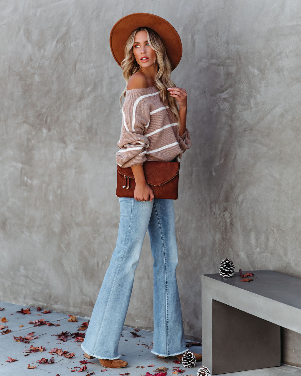 Beth Striped Knit Sweater - Tan - FINAL SALE
