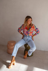 Patterned Colorful Button Down Shirt