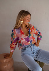 Patterned Colorful Button Down Shirt