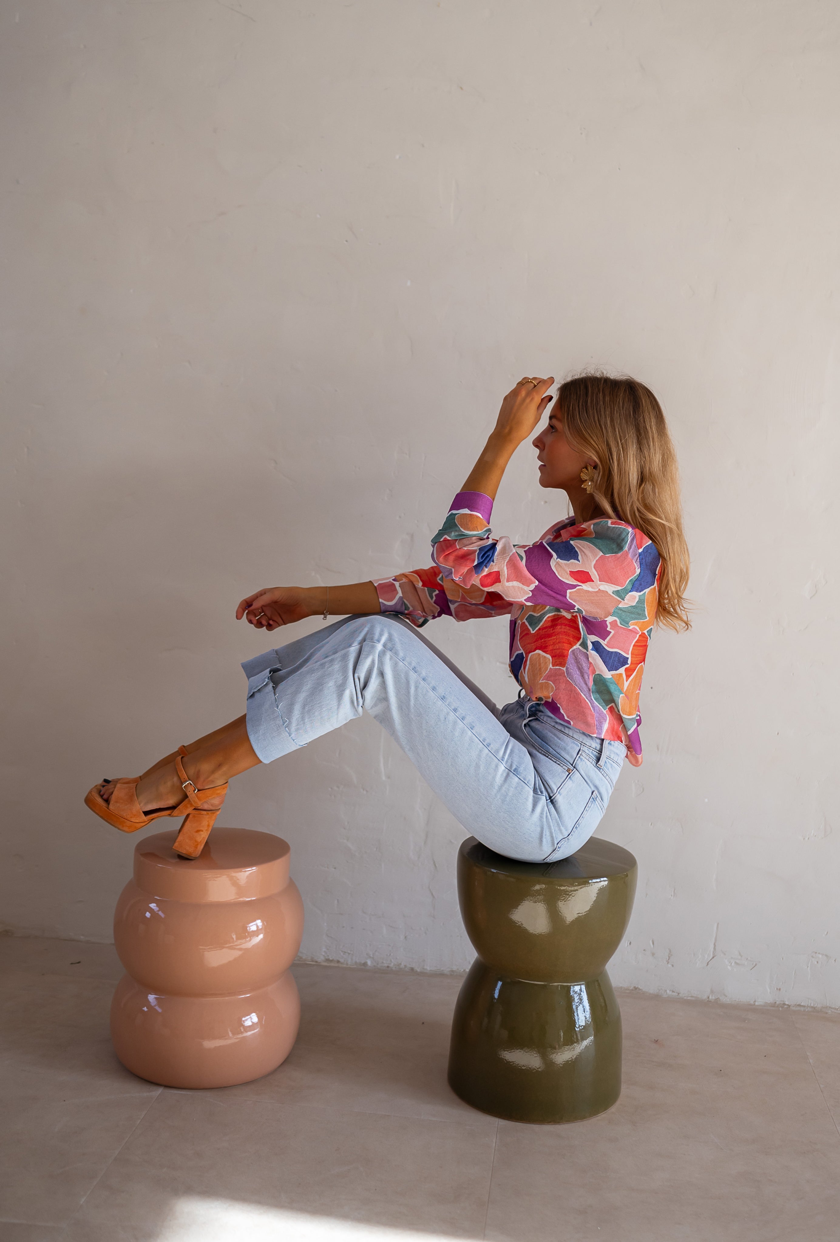 Patterned Colorful Button Down Shirt