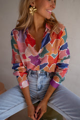 Patterned Colorful Button Down Shirt