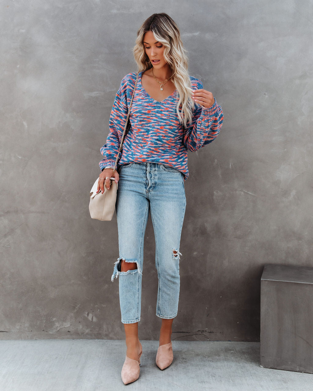 Chrissi Balloon Sleeve Knit Sweater - FINAL SALE