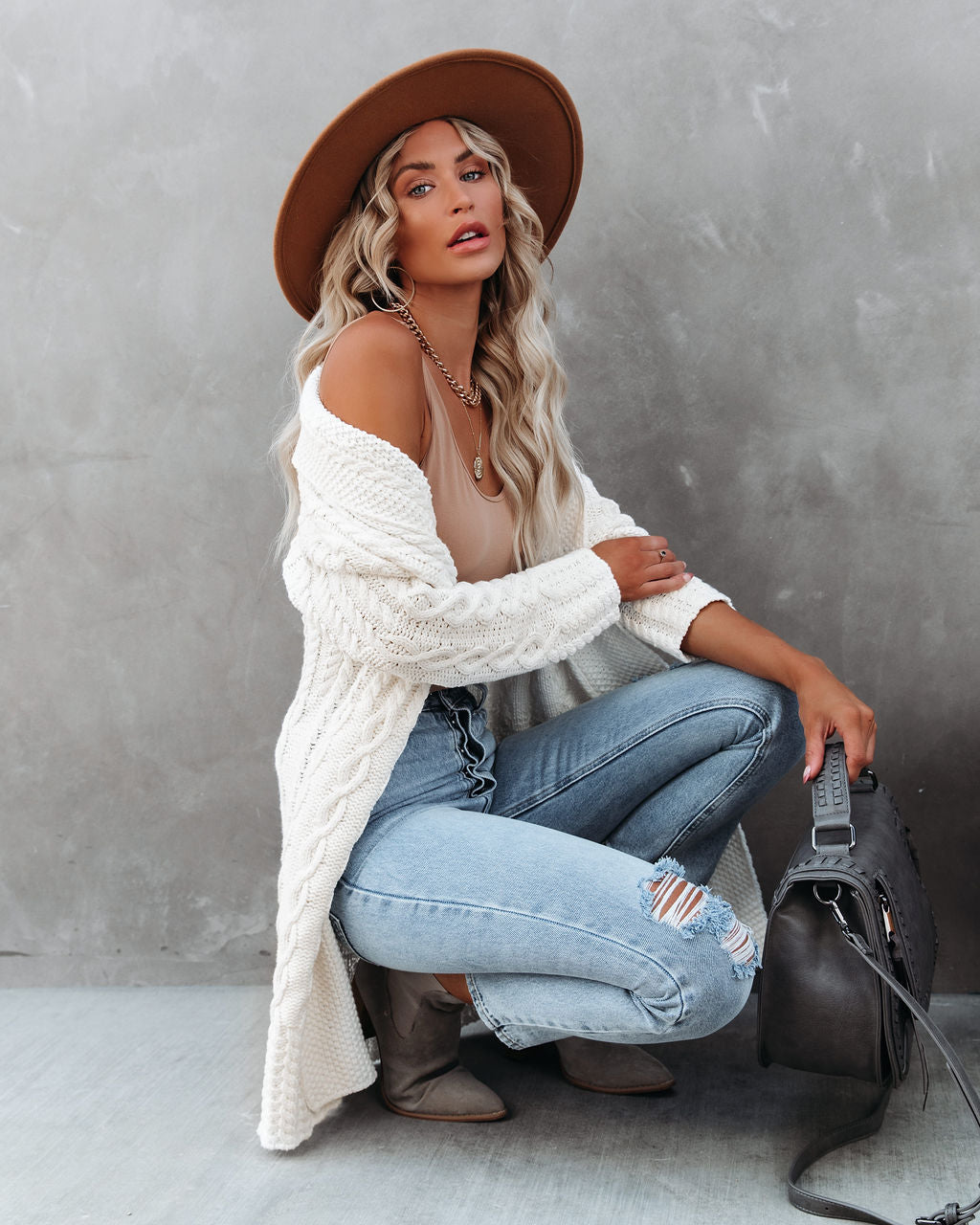 Corben Cotton Blend Cable Knit Cardigan - FINAL SALE