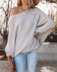 Corvallis Dolman Knit Sweater - Cream Grey - FINAL SALE