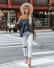 Cream And Sugar Cable Knit Sweater - Blue Grey - FINAL SALE