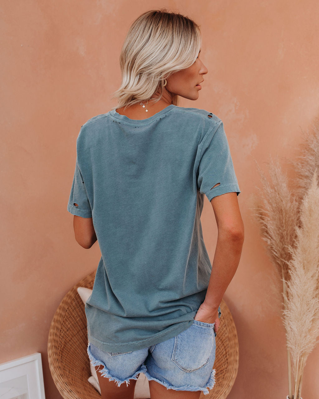 Distressed Out Of Office Cotton Tee