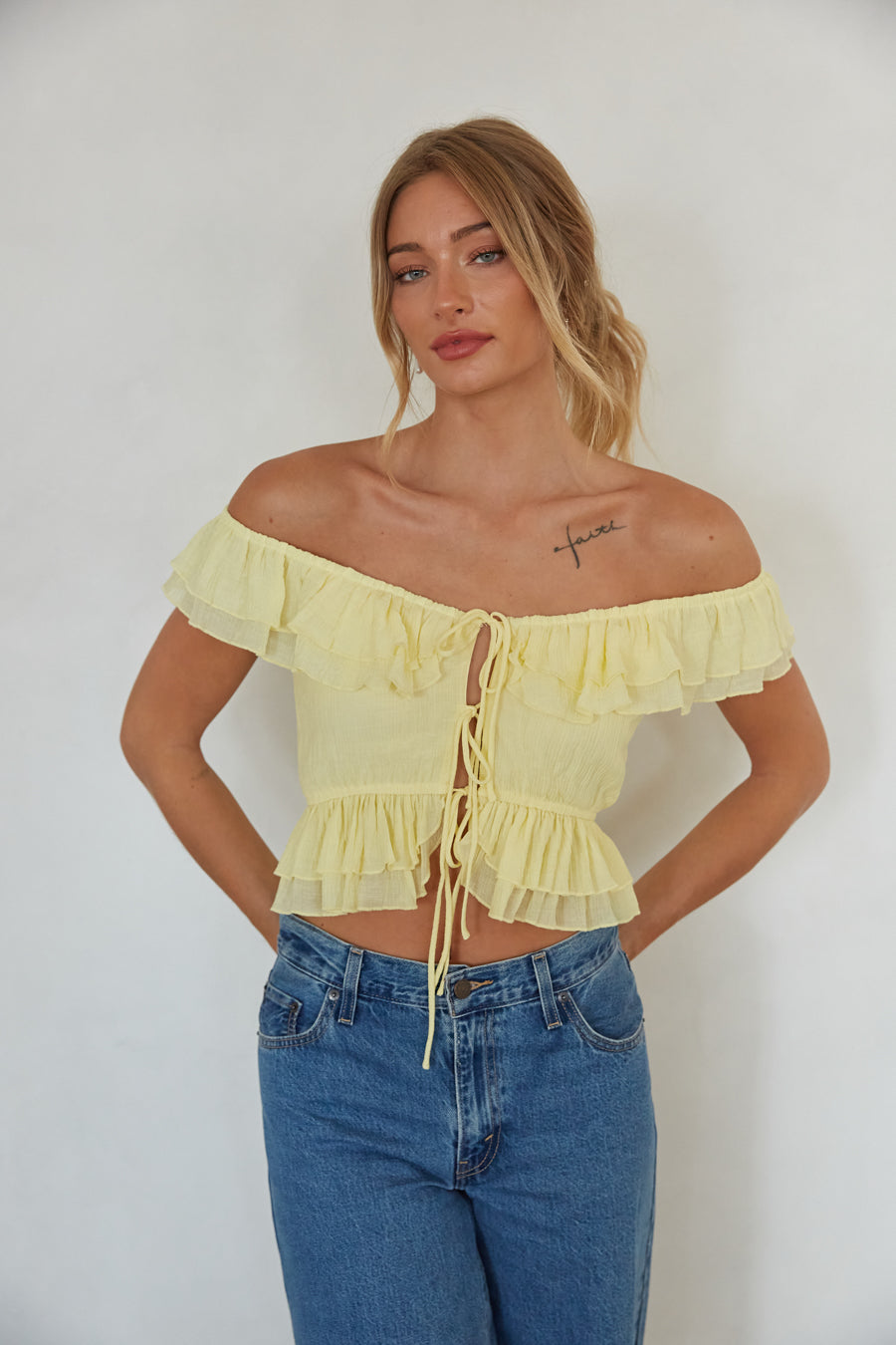 Yellow Raffles Top Dorothea Ruffle Top – Groovy Mimi