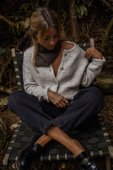 Heather Beige Buttoned Cardigan Jacket