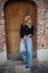 Black Button Down Knit Sweater