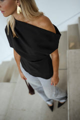Black One Shulder Blouse