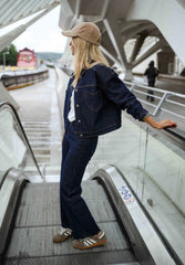 Blue Side Wavy Line Denim Jeans