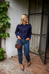 Neat Blue Button Down Knit Cardigan