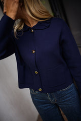 Neat Blue Button Down Knit Cardigan
