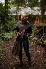 Brown Double-Breasted Woolen Coat