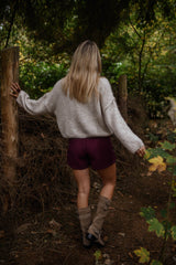 Burgundy Assymetrical Mini Skort