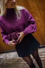 Burgundy Drop Shoulder Knit Sweater