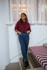 Burgundy Soft Pullover Sweater
