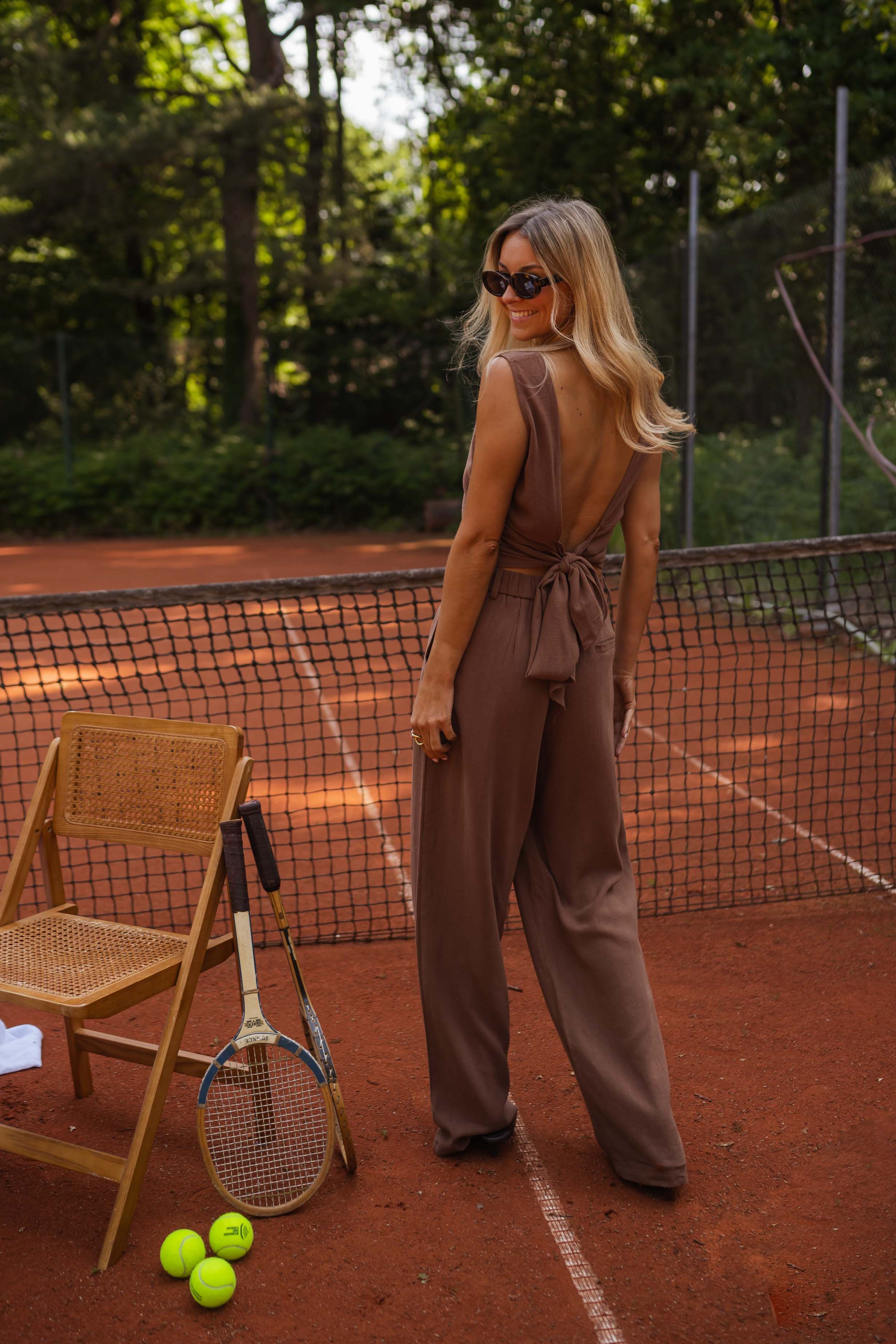 Chocolate Loose Fit Linen Pants