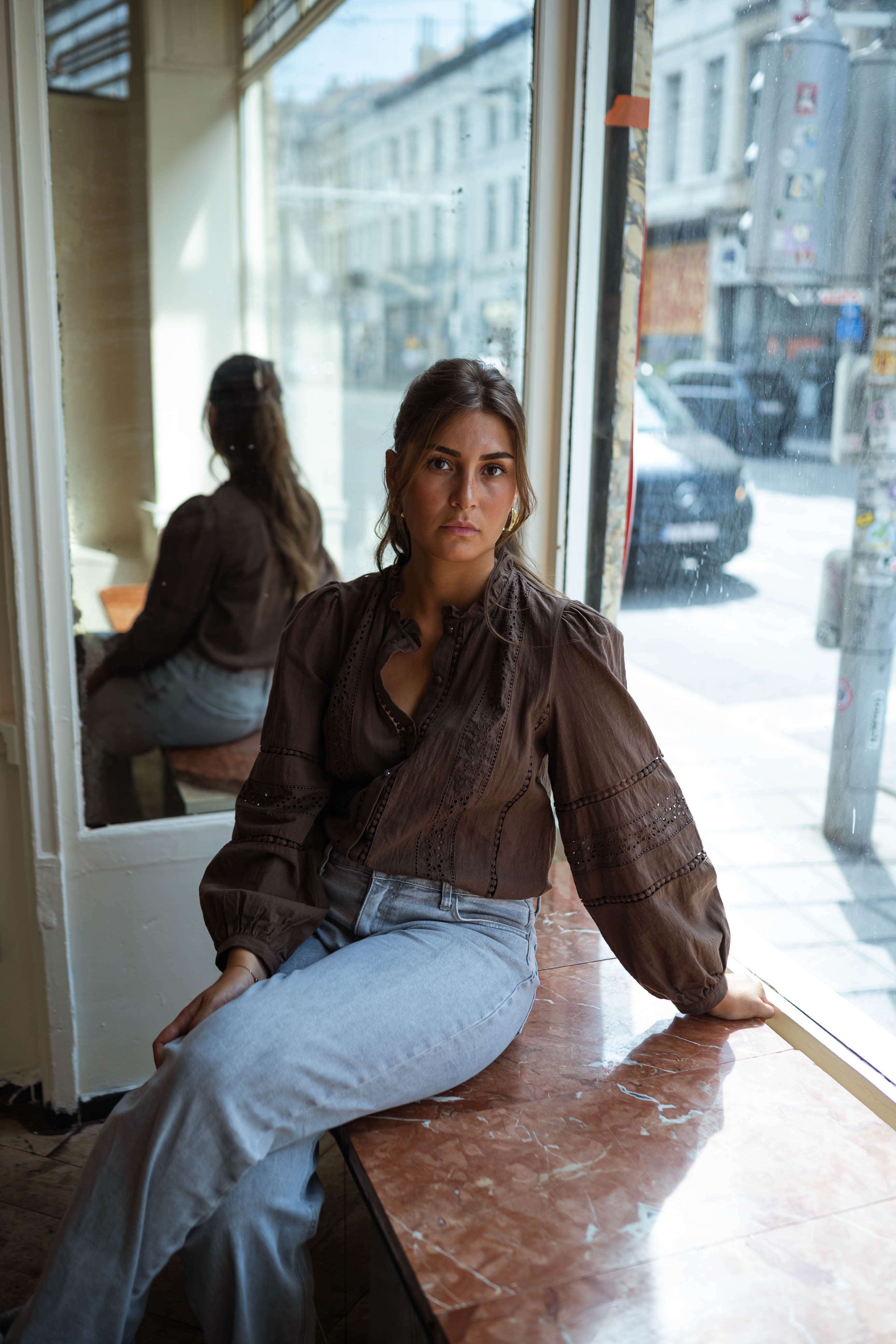 Chocolate Button Down Blouse