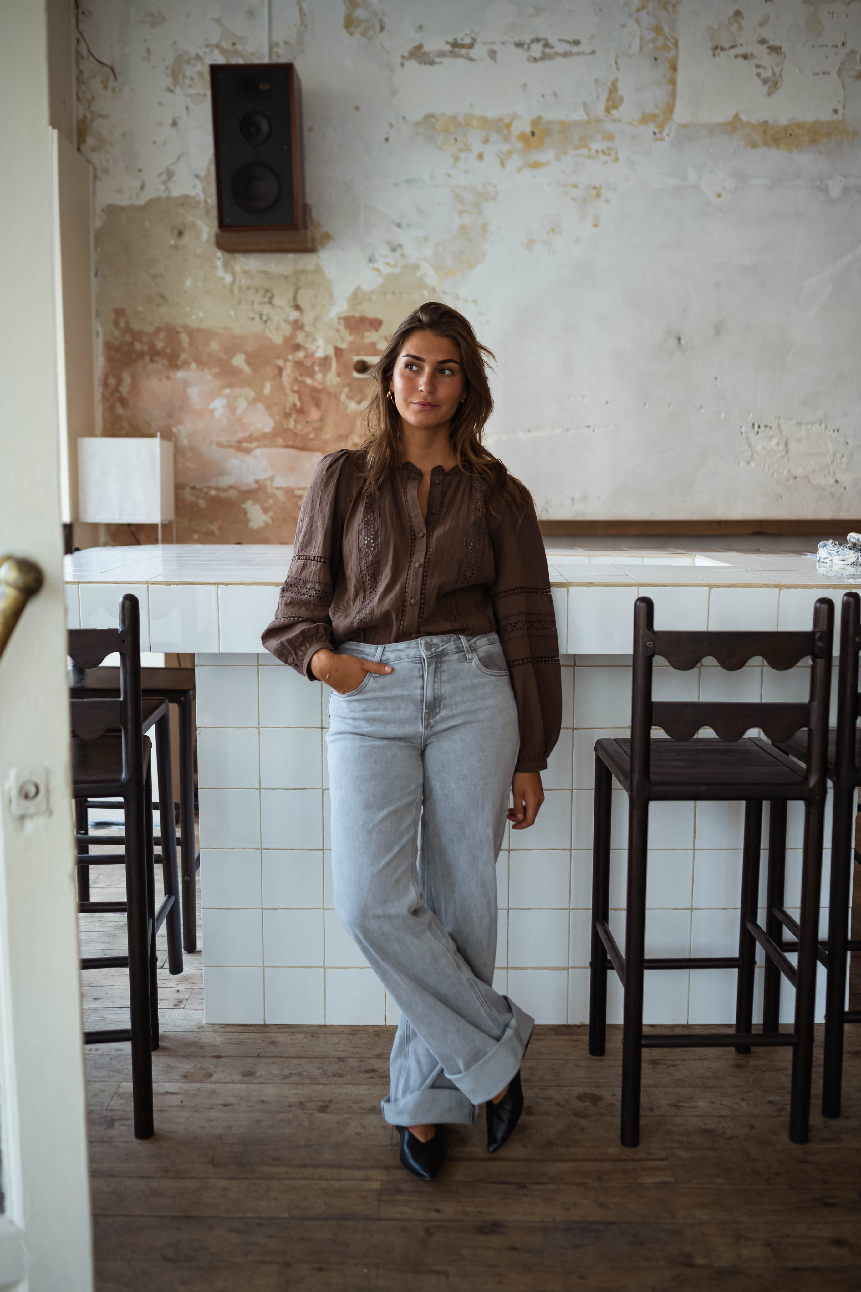 Chocolate Button Down Blouse