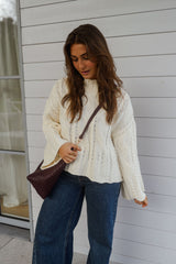 Butter Yellow Cable Knit Pullover Sweater