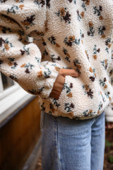 Delicate Floral Fleece Jacket