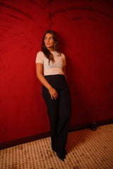 White Smocky Textured Short Sleeves Tee