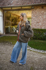 Olive Green Front Zipper Rainy Coat