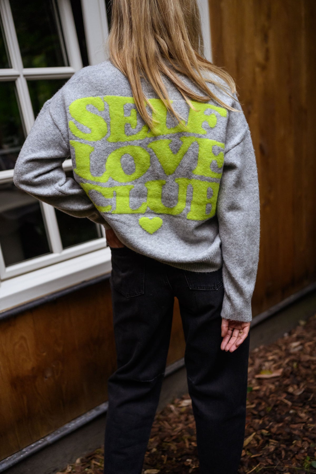 Light Grey Letters Back Sweater