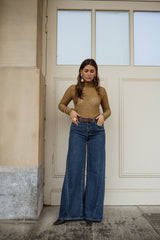 Khaki Crochet Lace Blouse
