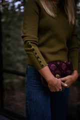 Olive Green Slim Fit Knit Sweater