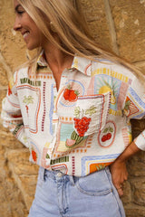 Grapes Print Button Down Shirt