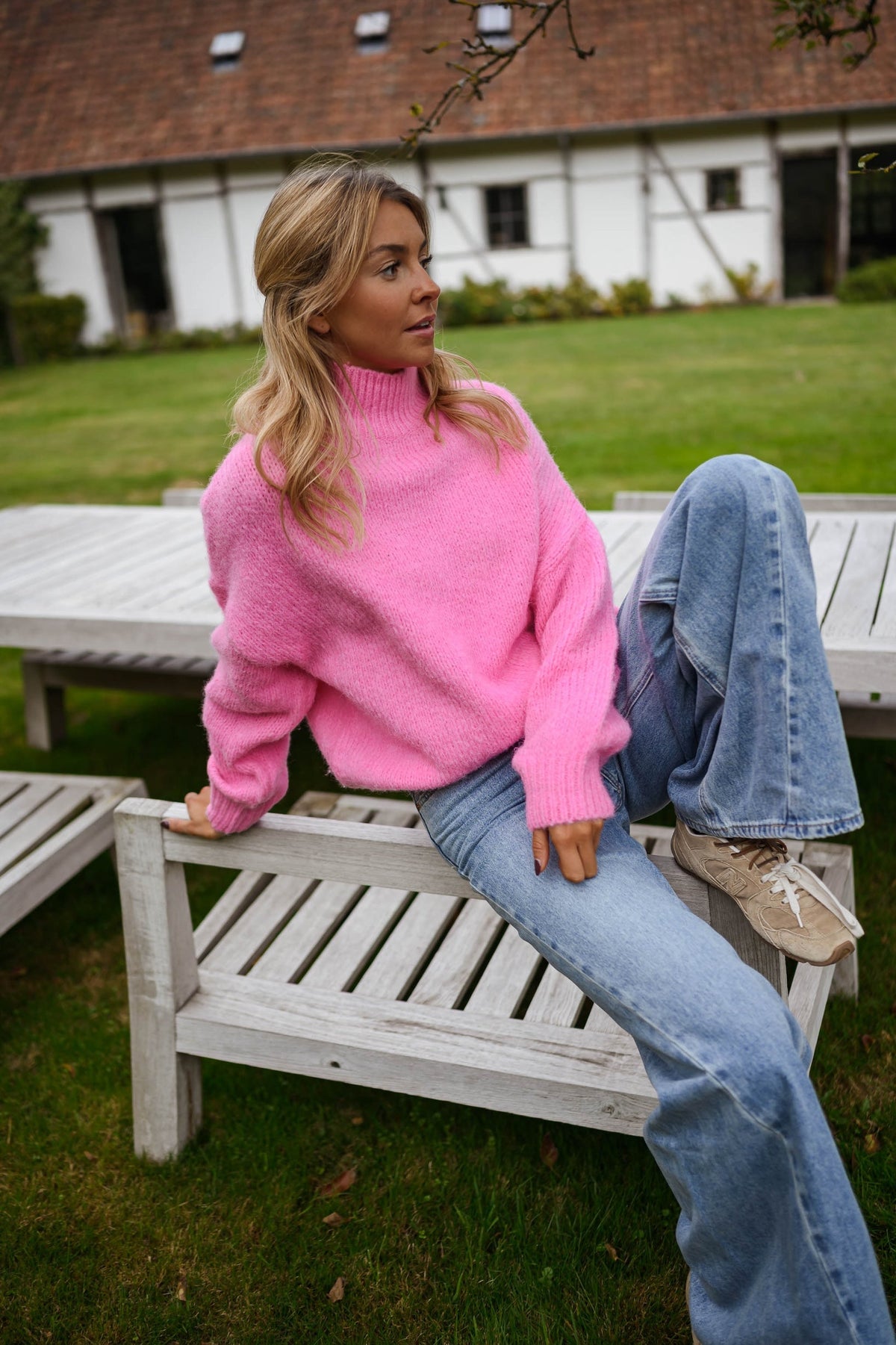 Pink Pullover Knit Sweater