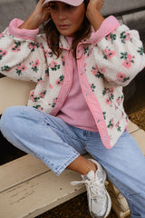 Pink Floral Fleece Jacket