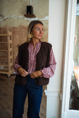 Pink Floral Button Down Chiffon Shirt